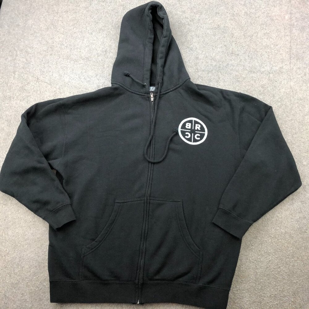 Black Rifle Coffee Zip Up Hoodie Sweatshirt Mens XL Black